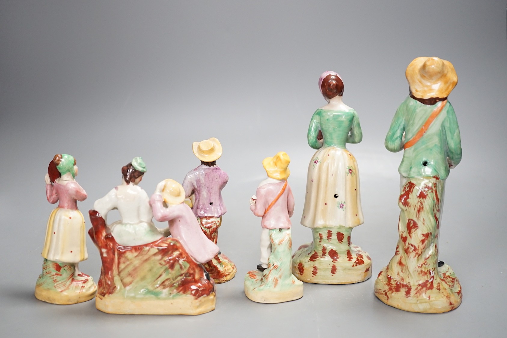 Six mid 19th century Staffordshire figures, 20cm